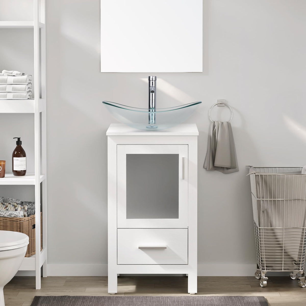 eclife Modern Bathroom Vanity Cabinet with Vessel Sink Combo (18+24)