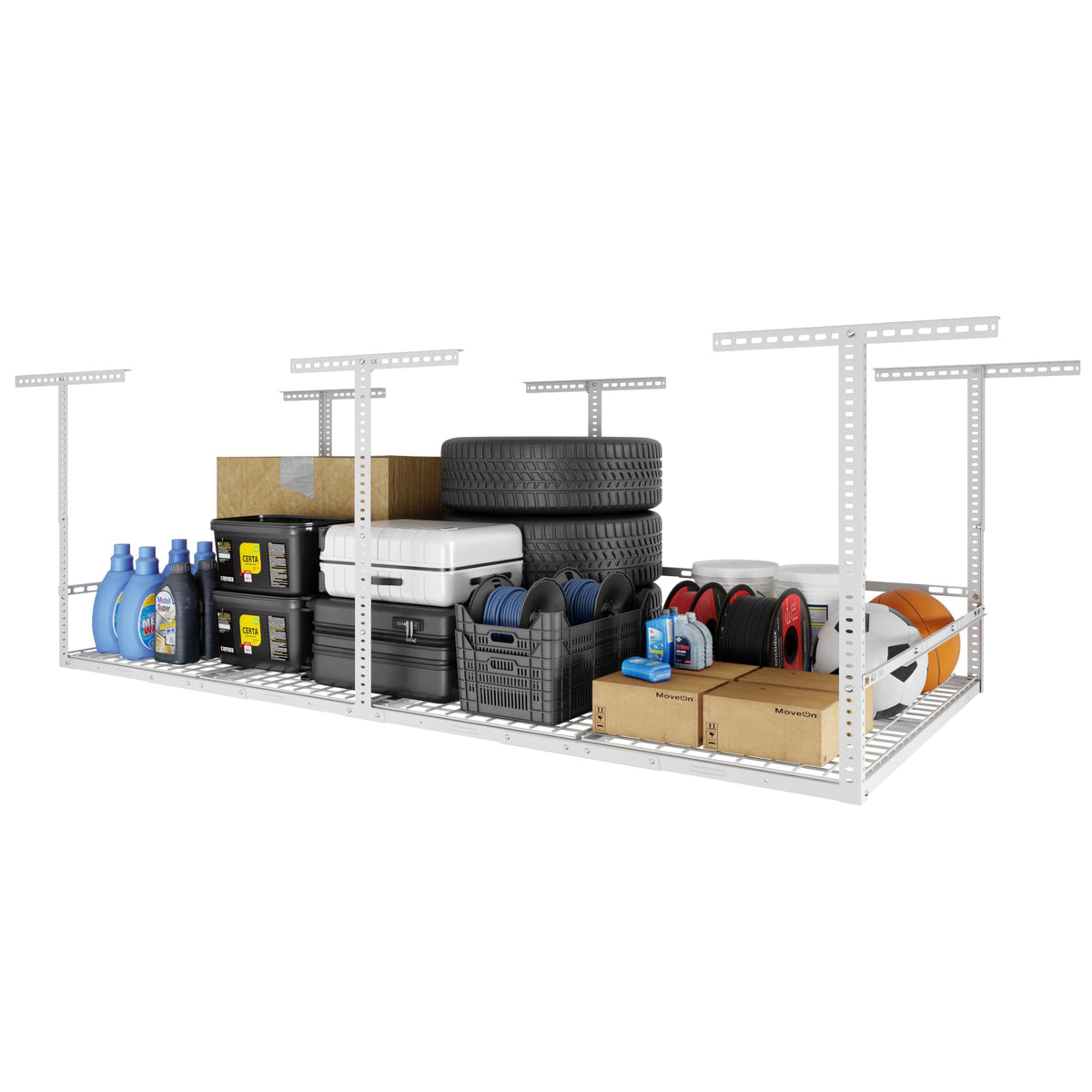 Adjustable 4x8 Overhead Garage Storage Rack System