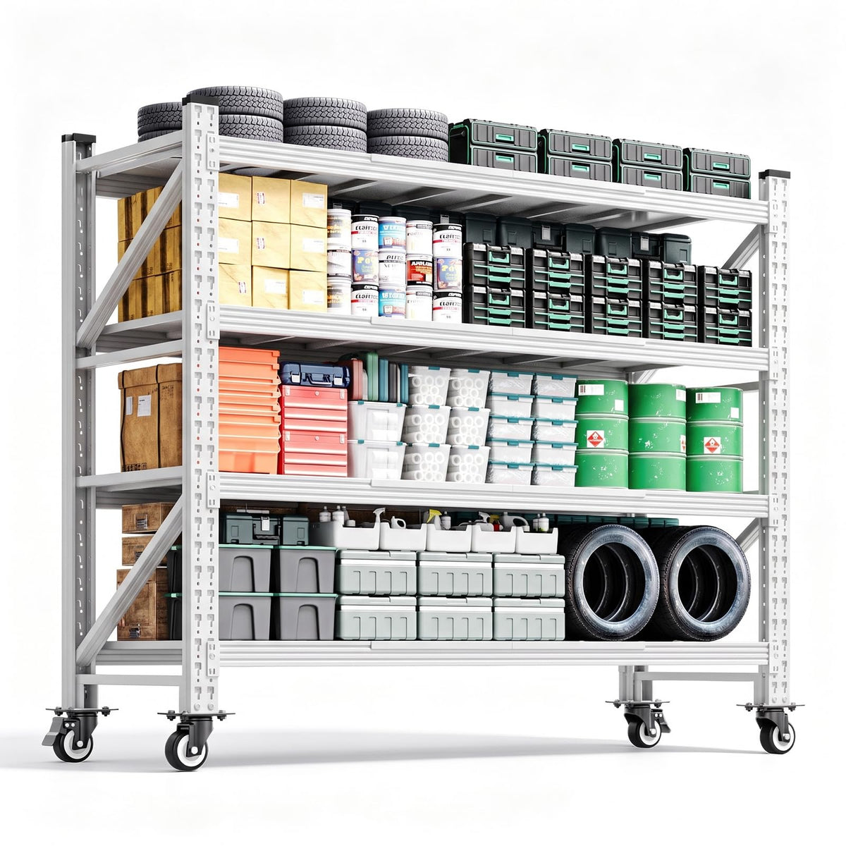 Heavy-Duty 4-Tier Adjustable Garage Storage Shelving Unit
