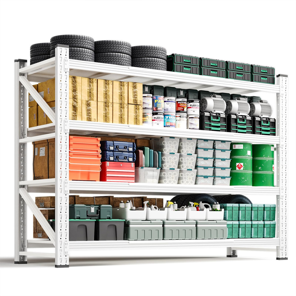 Heavy-Duty 4-Tier Adjustable Garage Storage Shelving Unit