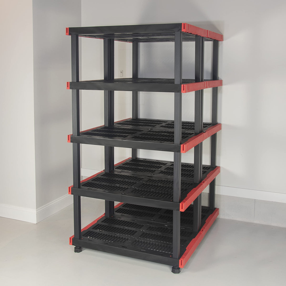 Heavy-Duty 4-Tier Garage Storage Rack, 200 lb/Shelf