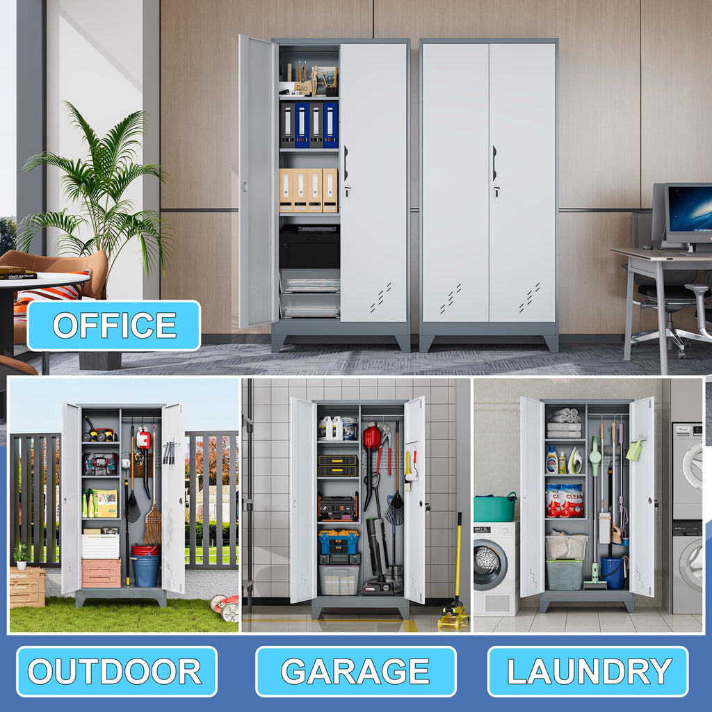 Freestanding Cleaning Supply Storage Cabinet for Home & Utility