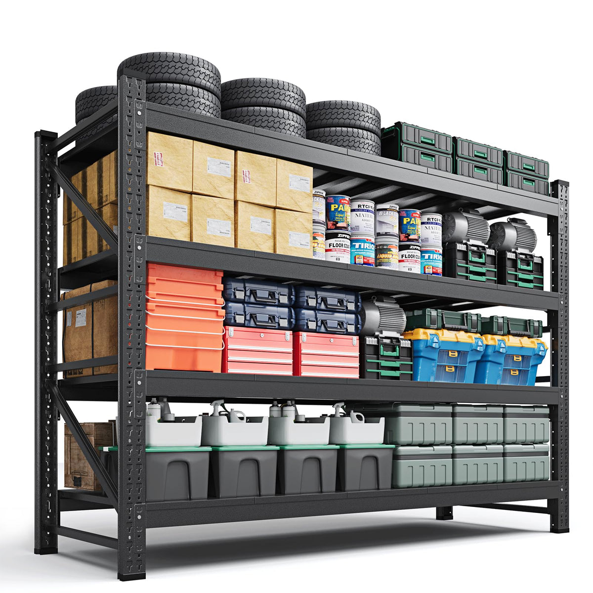 Heavy-Duty 4-Tier Adjustable Garage Storage Shelving Unit