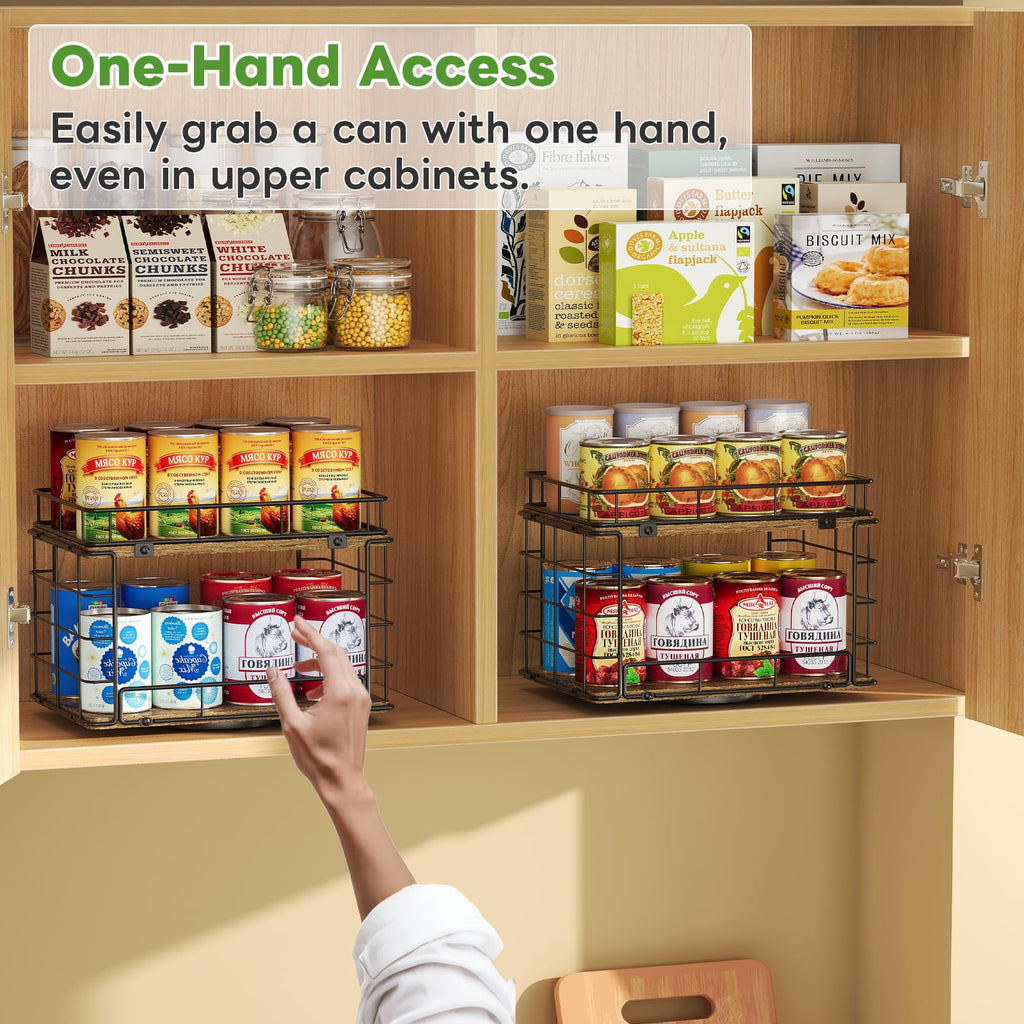 360° Rotating Can Rack Organizer for Pantry