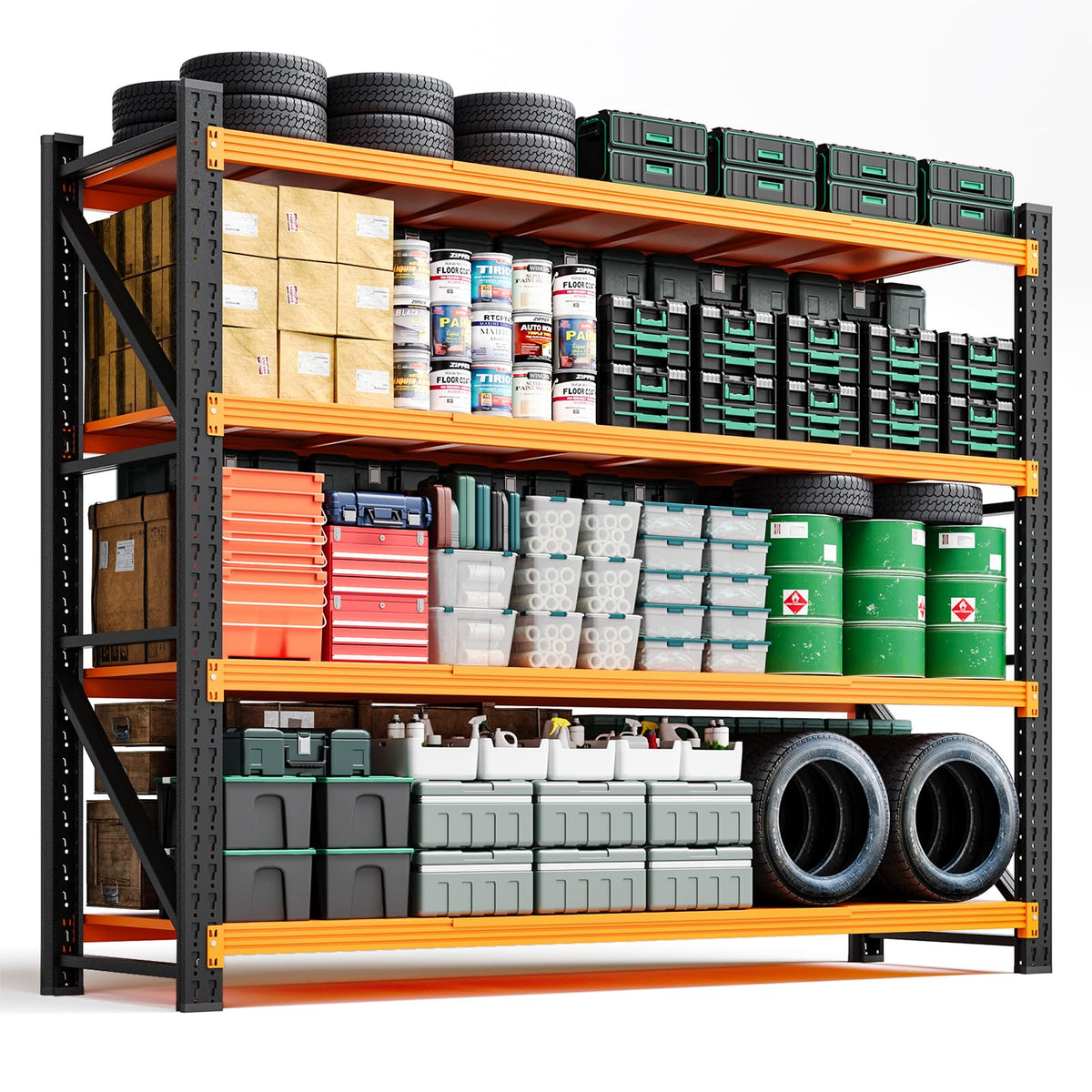 Heavy-Duty 4-Tier Adjustable Garage Storage Shelving Unit