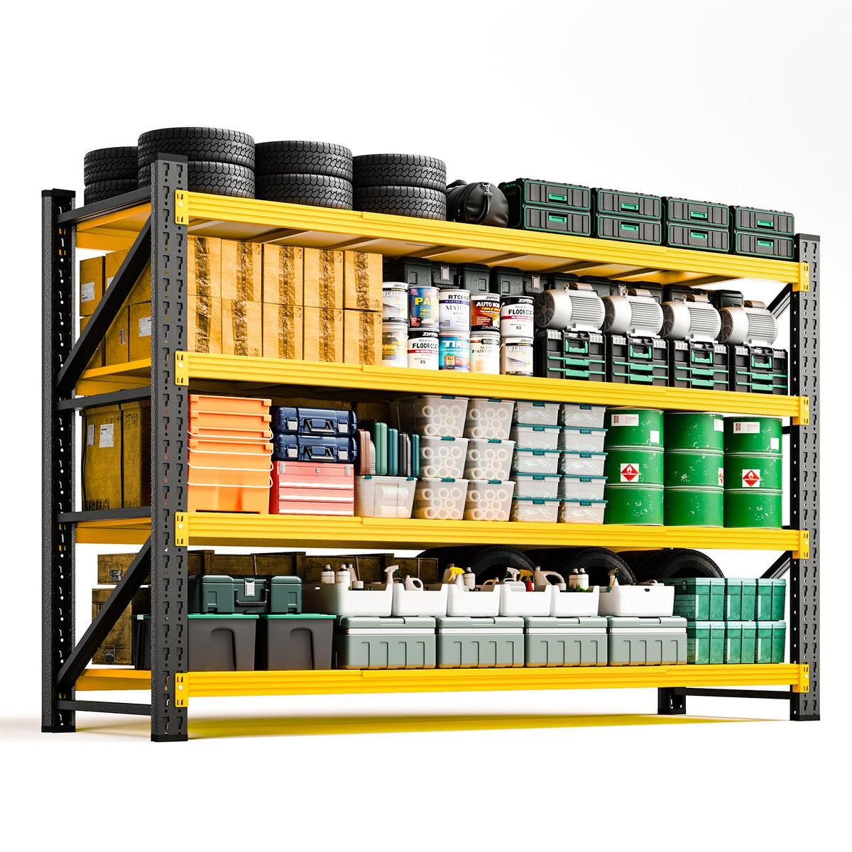 Heavy-Duty 4-Tier Adjustable Garage Storage Shelving Unit