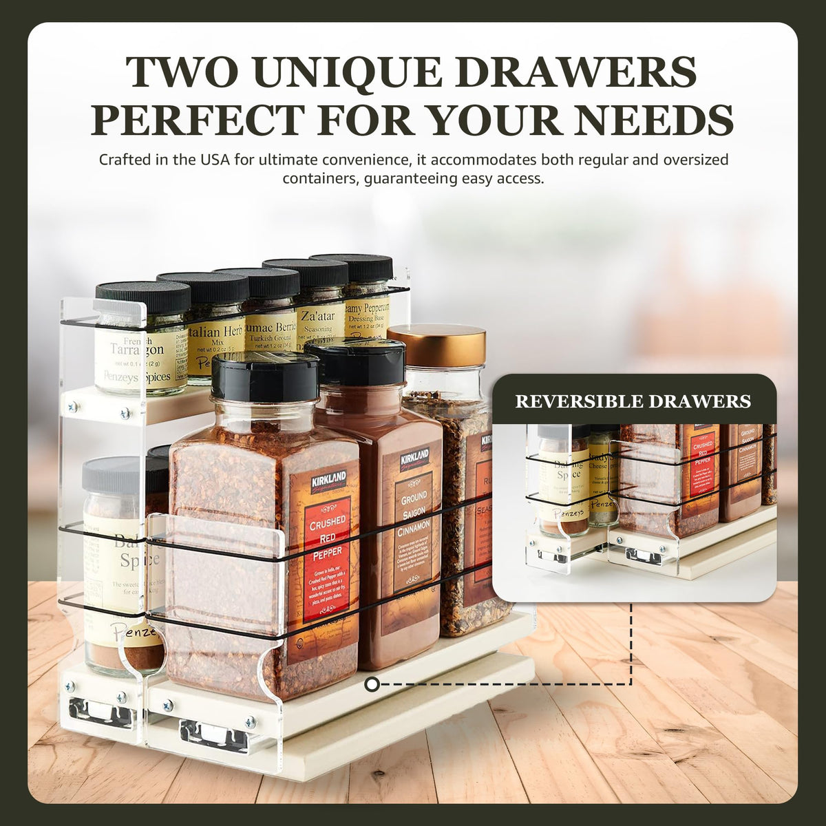Vertical Spice Combo Spice Rack Drawer