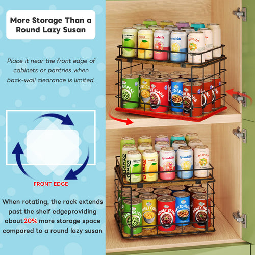 360° Rotating Can Rack Organizer for Pantry