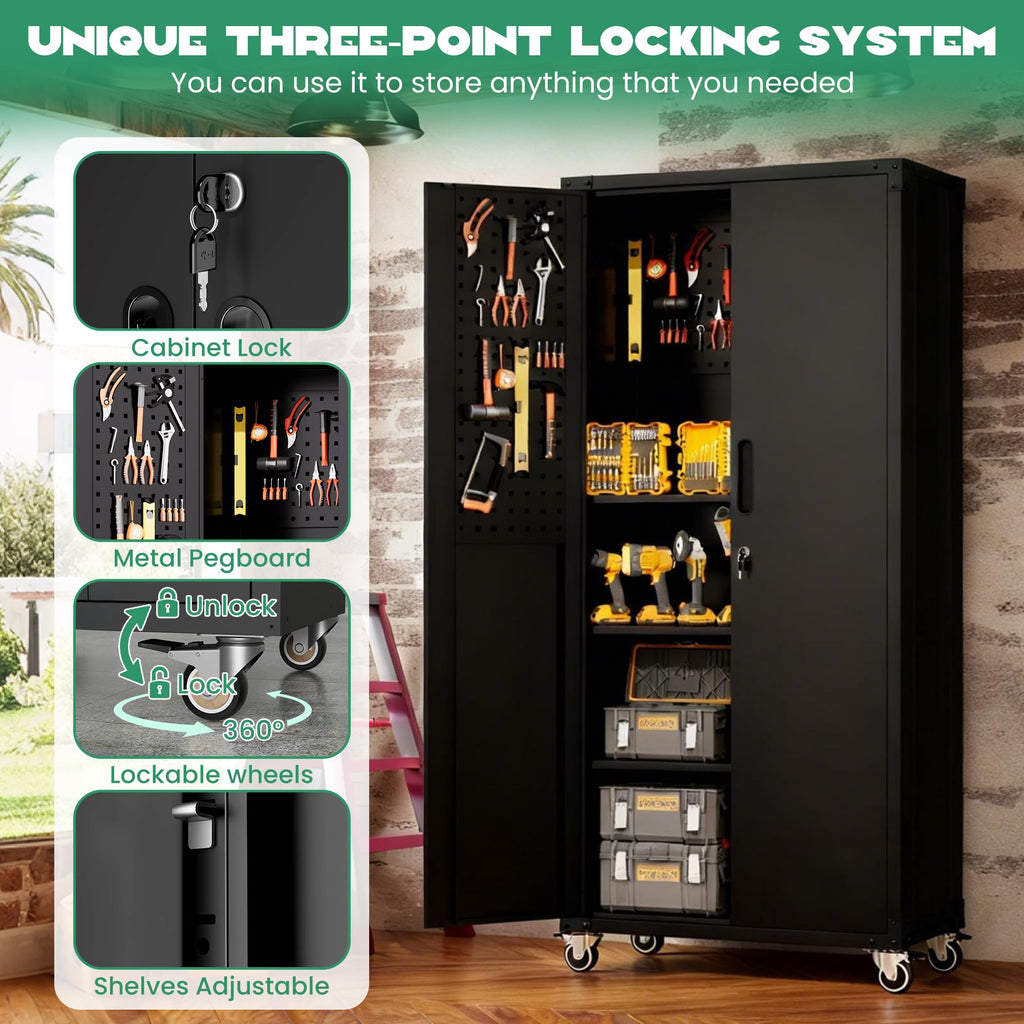 Heavy-Duty Modular Garage Cabinet & Tool Bench System