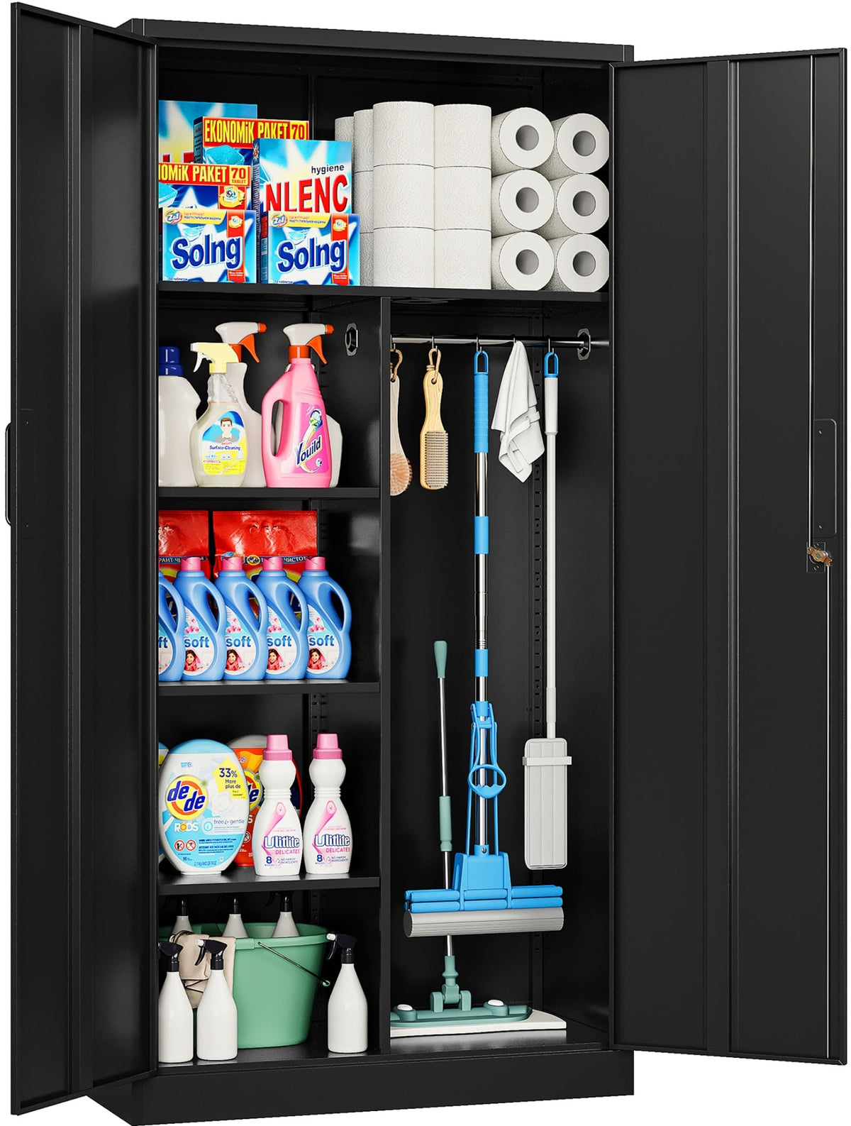 Heavy-Duty Metal Storage Cabinet with Adjustable Shelves