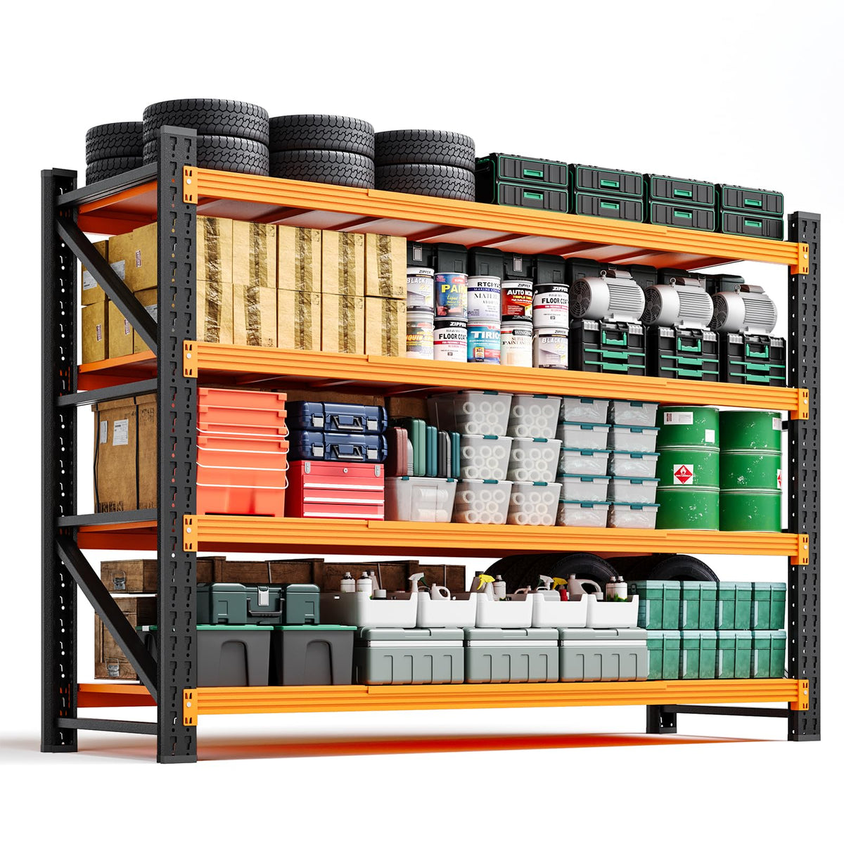 Heavy-Duty 4-Tier Adjustable Garage Storage Shelving Unit