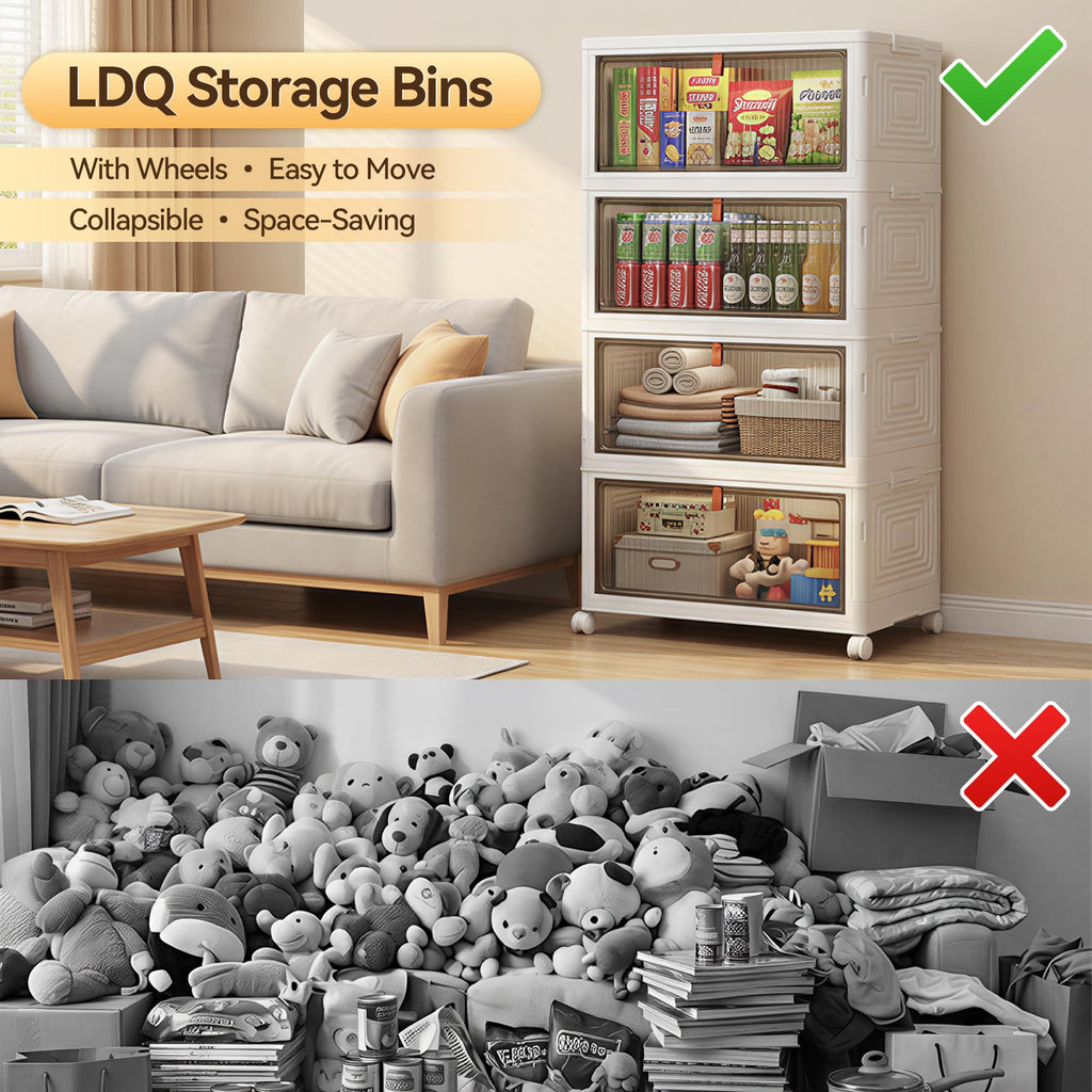 Foldable Rolling Modular Shoe Storage Rack with Sliding Doors
