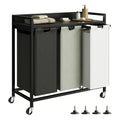Herture Laundry Hampers with Shelf and Pull-Out Laundry Bag - Large Metal Frame