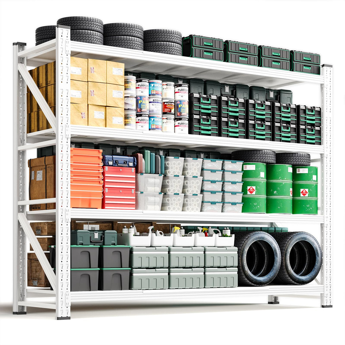 Heavy-Duty 4-Tier Adjustable Garage Storage Shelving Unit