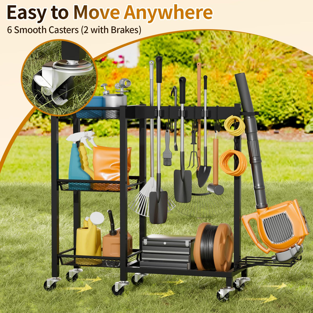 Large-Capacity Broom & Cleaning Supply Storage Organizer