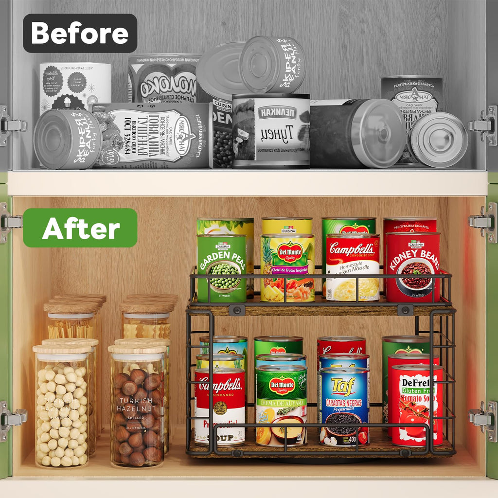 360° Rotating Can Rack Organizer for Pantry