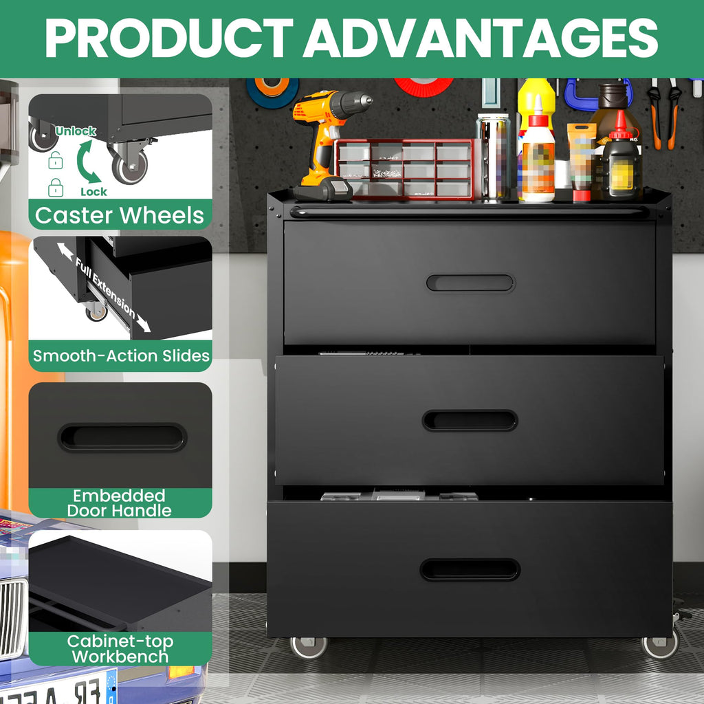 Heavy-Duty Modular Garage Cabinet & Tool Bench System