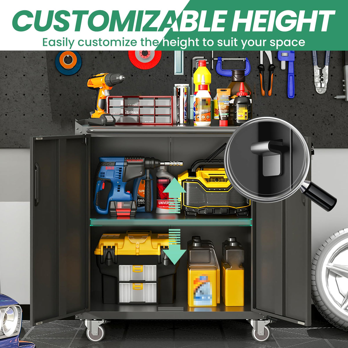 Heavy-Duty Modular Garage Cabinet & Tool Bench System