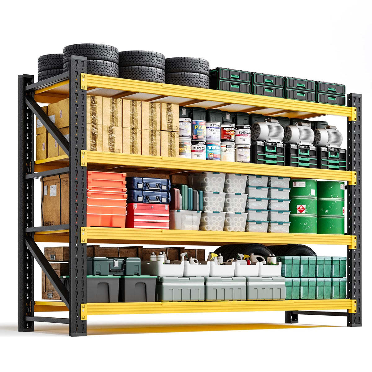 Heavy-Duty 4-Tier Adjustable Garage Storage Shelving Unit