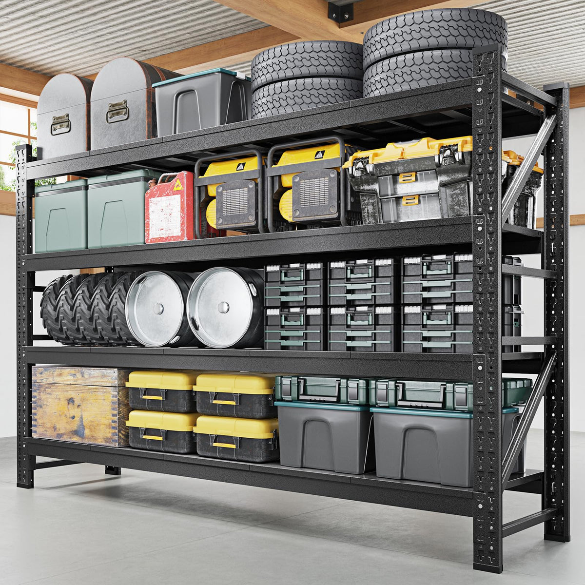 Heavy-Duty 4-Tier Adjustable Garage Storage Shelving Unit