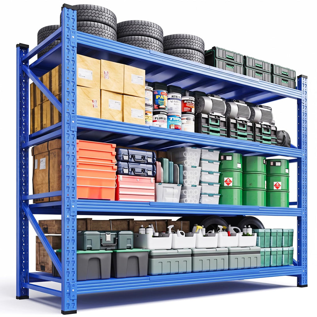 Heavy-Duty 4-Tier Adjustable Garage Storage Shelving Unit