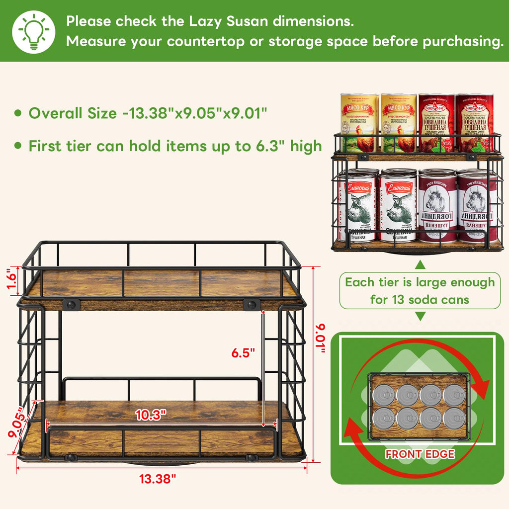 360° Rotating Can Rack Organizer for Pantry