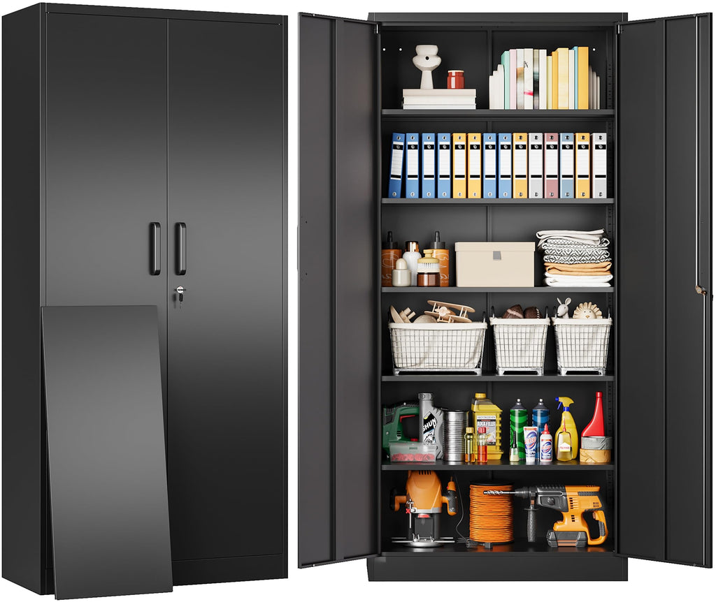 Heavy-Duty Metal Storage Cabinet with Adjustable Shelves