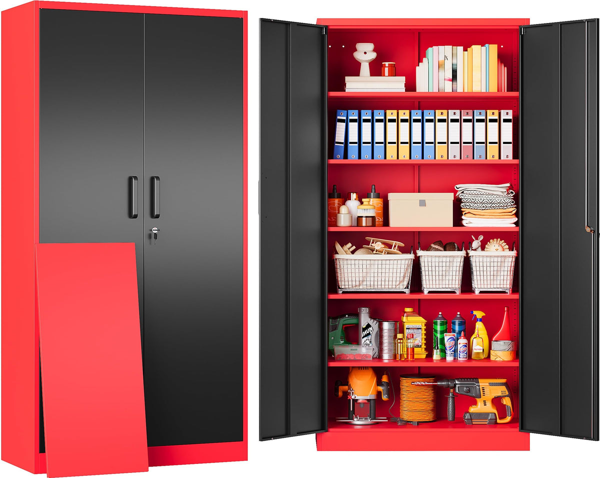 Heavy-Duty Metal Storage Cabinet with Adjustable Shelves
