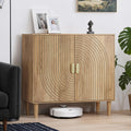 Freestanding Sideboard Storage Cabinet with Line Groove Design