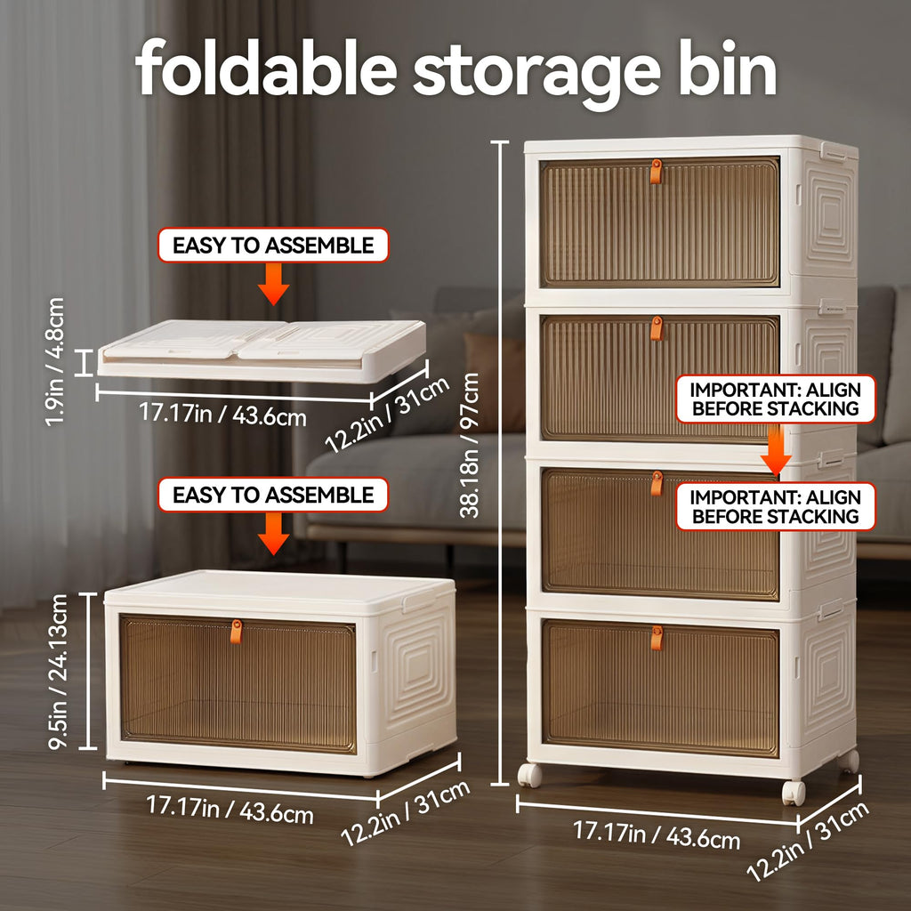 Foldable Rolling Modular Shoe Storage Rack with Sliding Doors