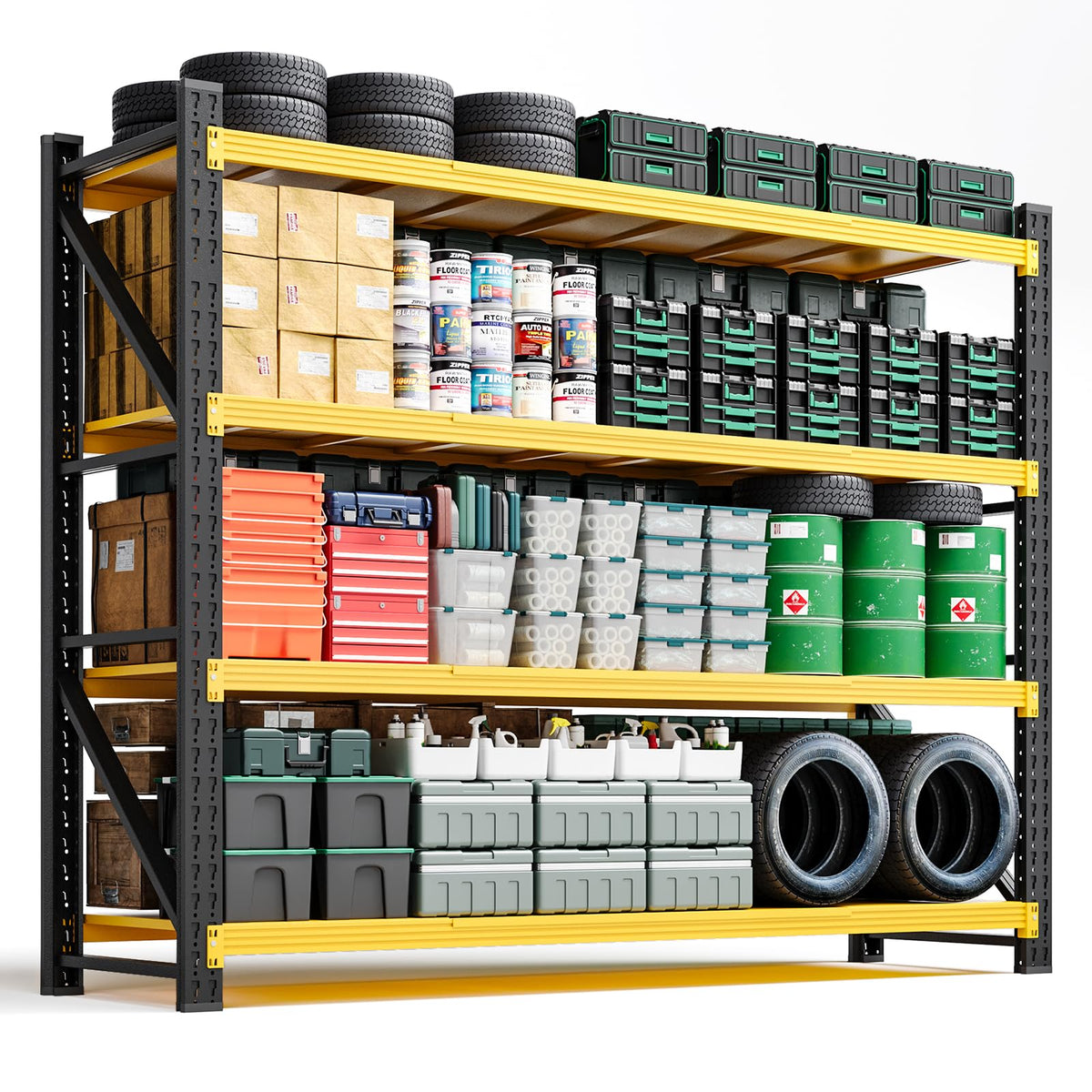 Heavy-Duty 4-Tier Adjustable Garage Storage Shelving Unit