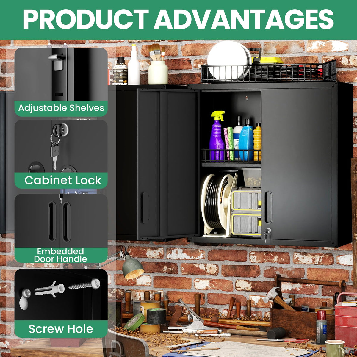 Heavy-Duty Modular Garage Cabinet & Tool Bench System