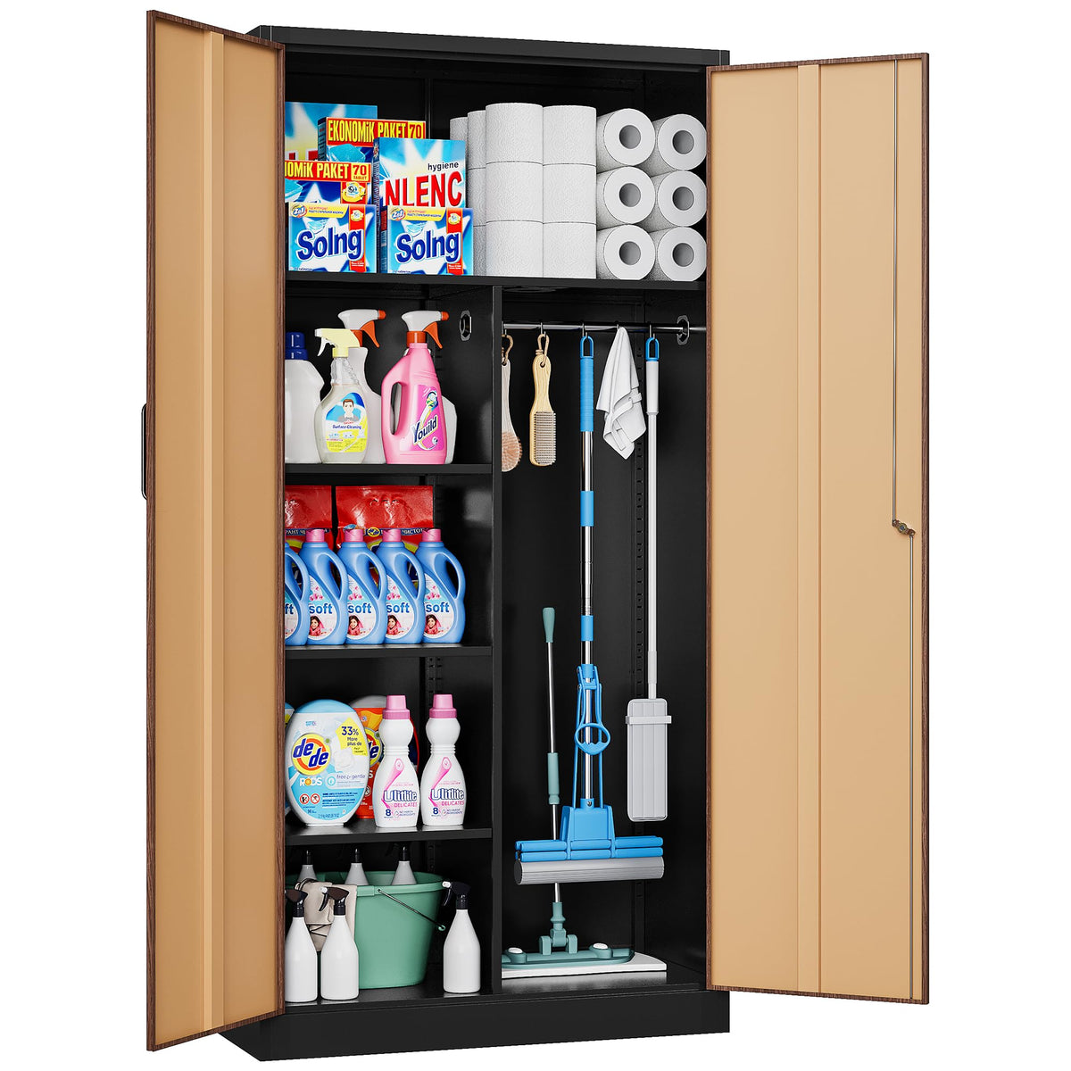 Heavy-Duty Metal Storage Cabinet with Adjustable Shelves