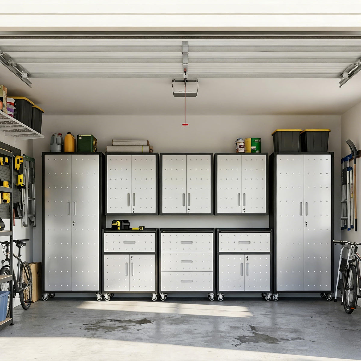 Heavy-Duty Modular Garage Cabinet & Tool Bench System