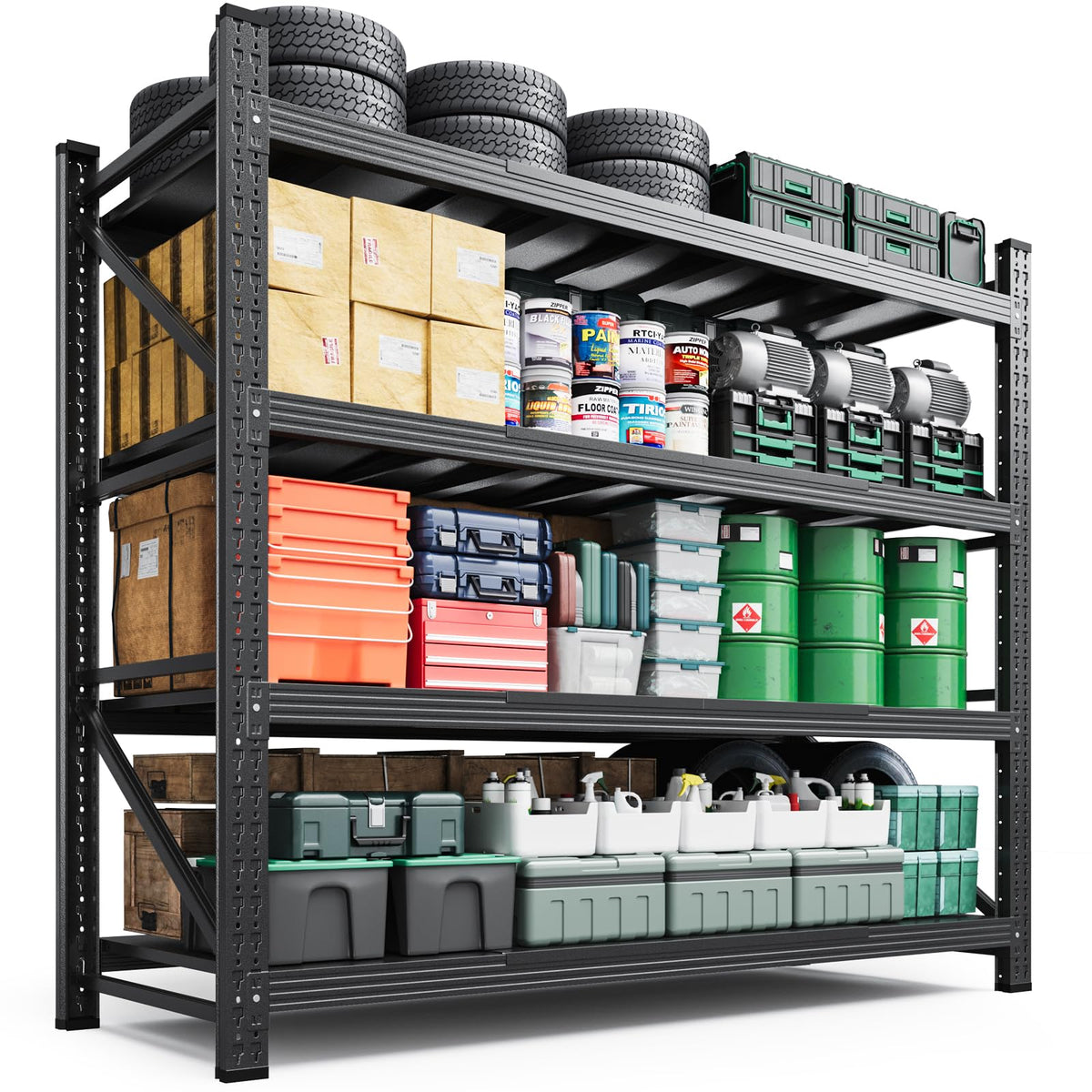 Heavy-Duty 4-Tier Adjustable Garage Storage Shelving Unit