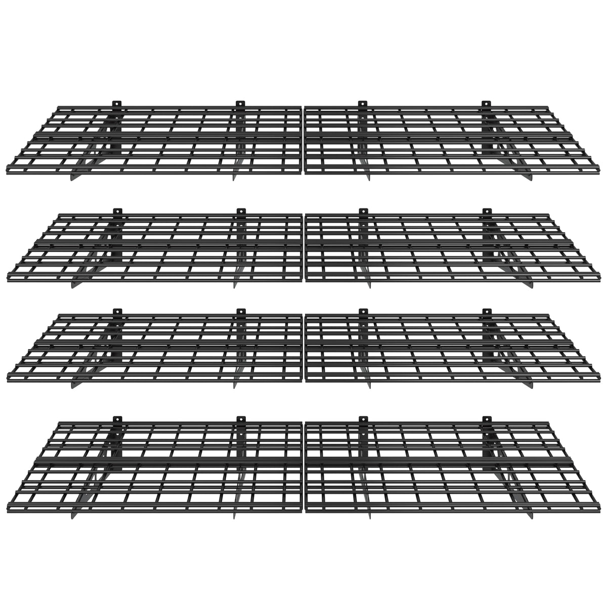 Wall-Mounted Garage Storage Shelf Rack with Utility Hooks