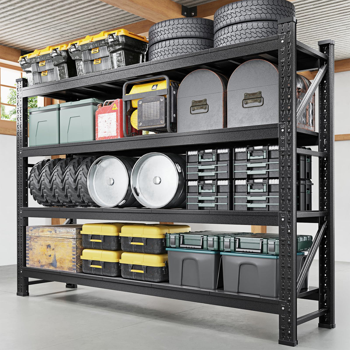Heavy-Duty 4-Tier Adjustable Garage Storage Shelving Unit