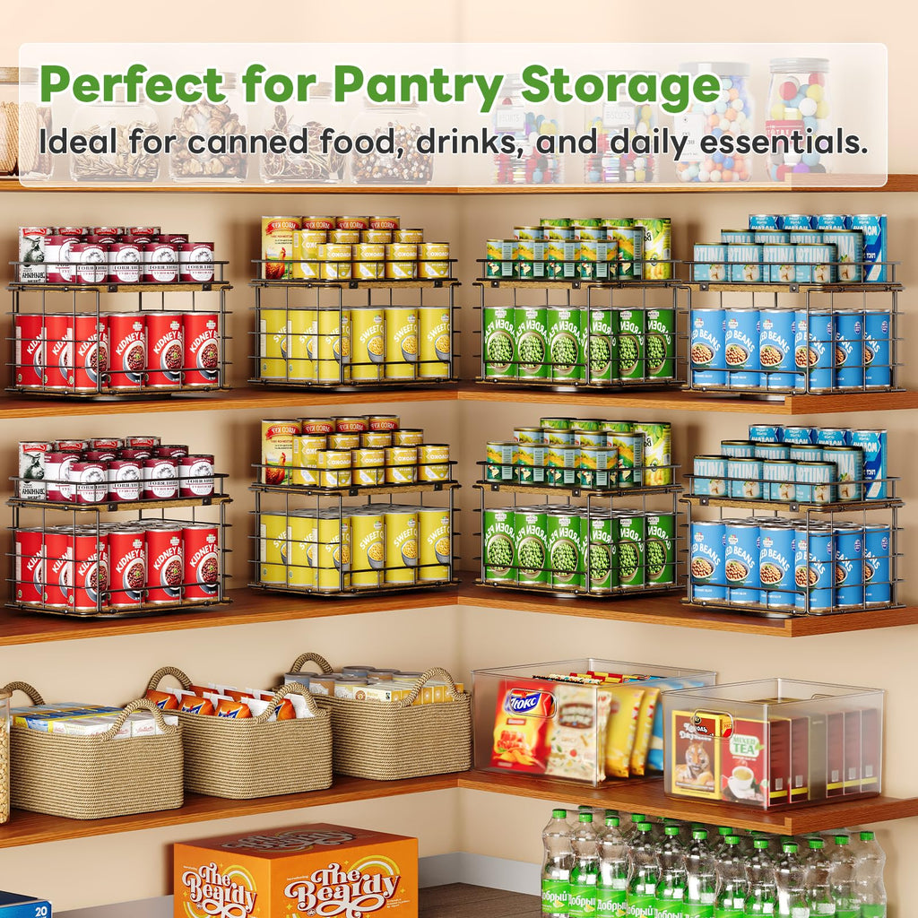 360° Rotating Can Rack Organizer for Pantry