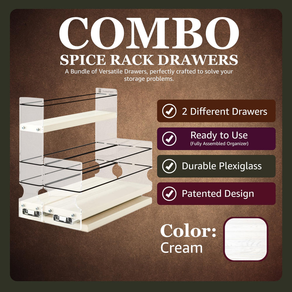 Vertical Spice Combo Spice Rack Drawer