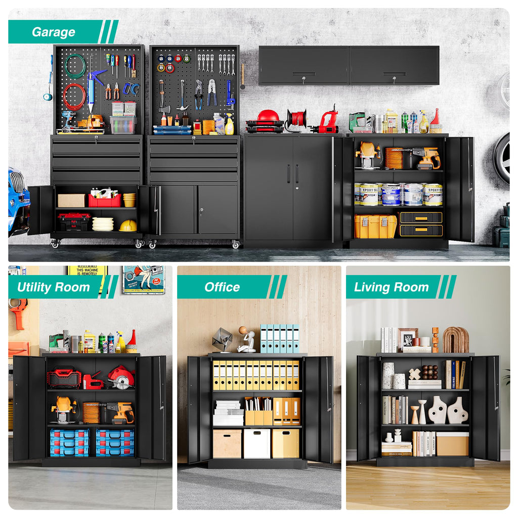 Heavy-Duty Metal Storage Cabinet with Adjustable Shelves