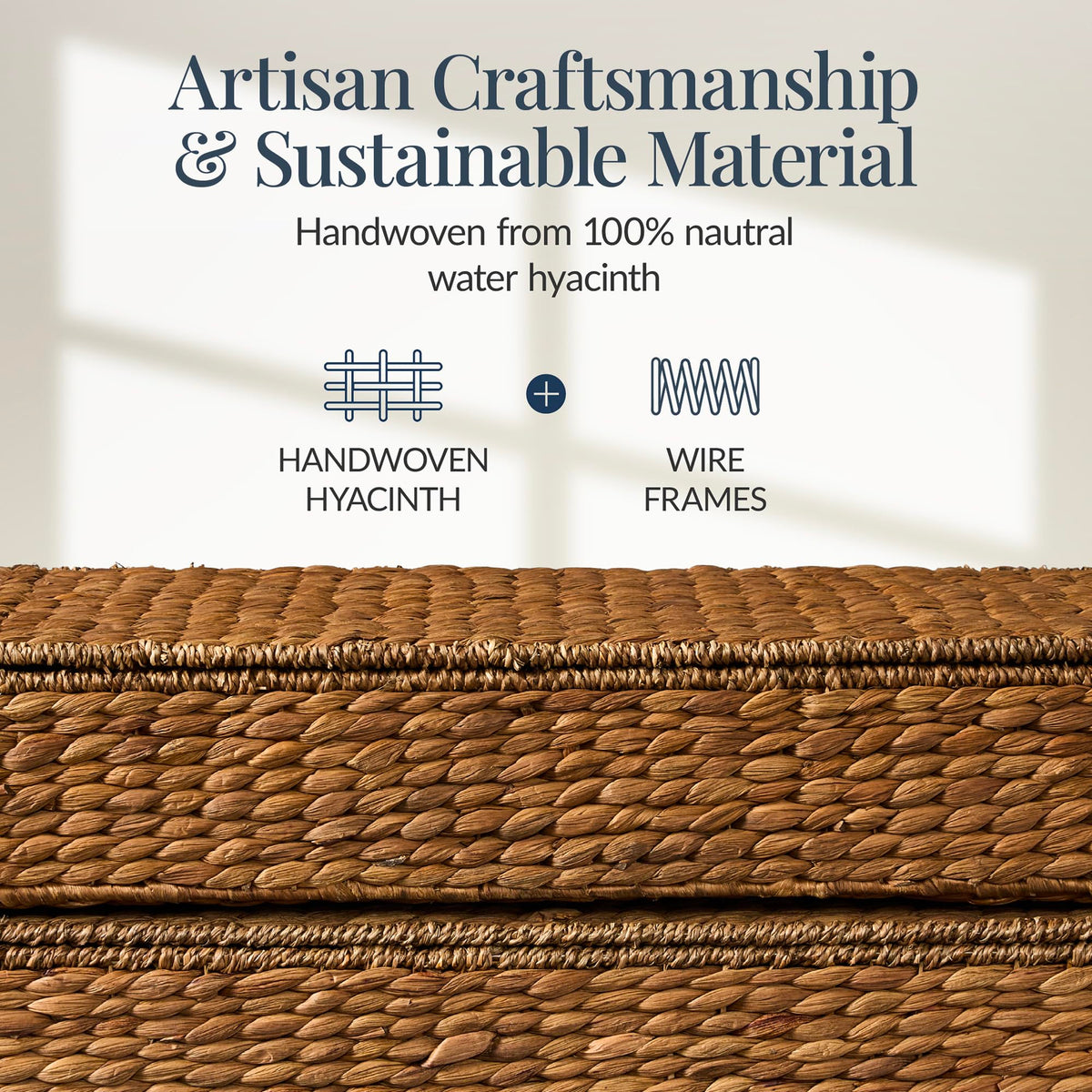 Best Choice Products 2-Pack Large Handwoven Water Hyacinth Under Bed Nesting Storage Bins W/Lid and Wheels, Closet Organizer, Storage Container, Multi-Purpose Basket